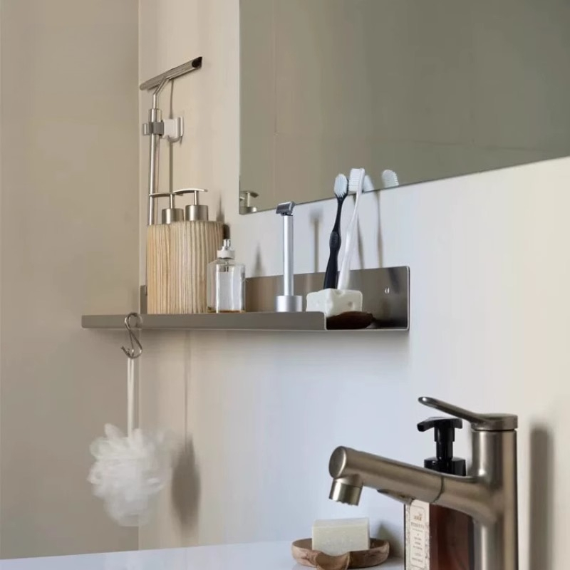Desk Setup Minimalist - الحمام الحد الأدنى رف من الفولاذ