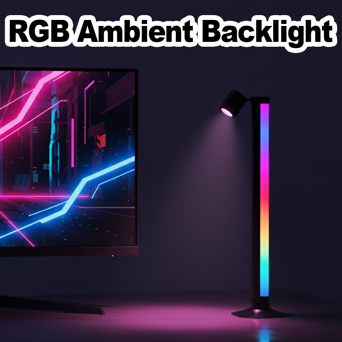 Desk Setup Black - شريط إضاءة ذكي LED RGB متزامن