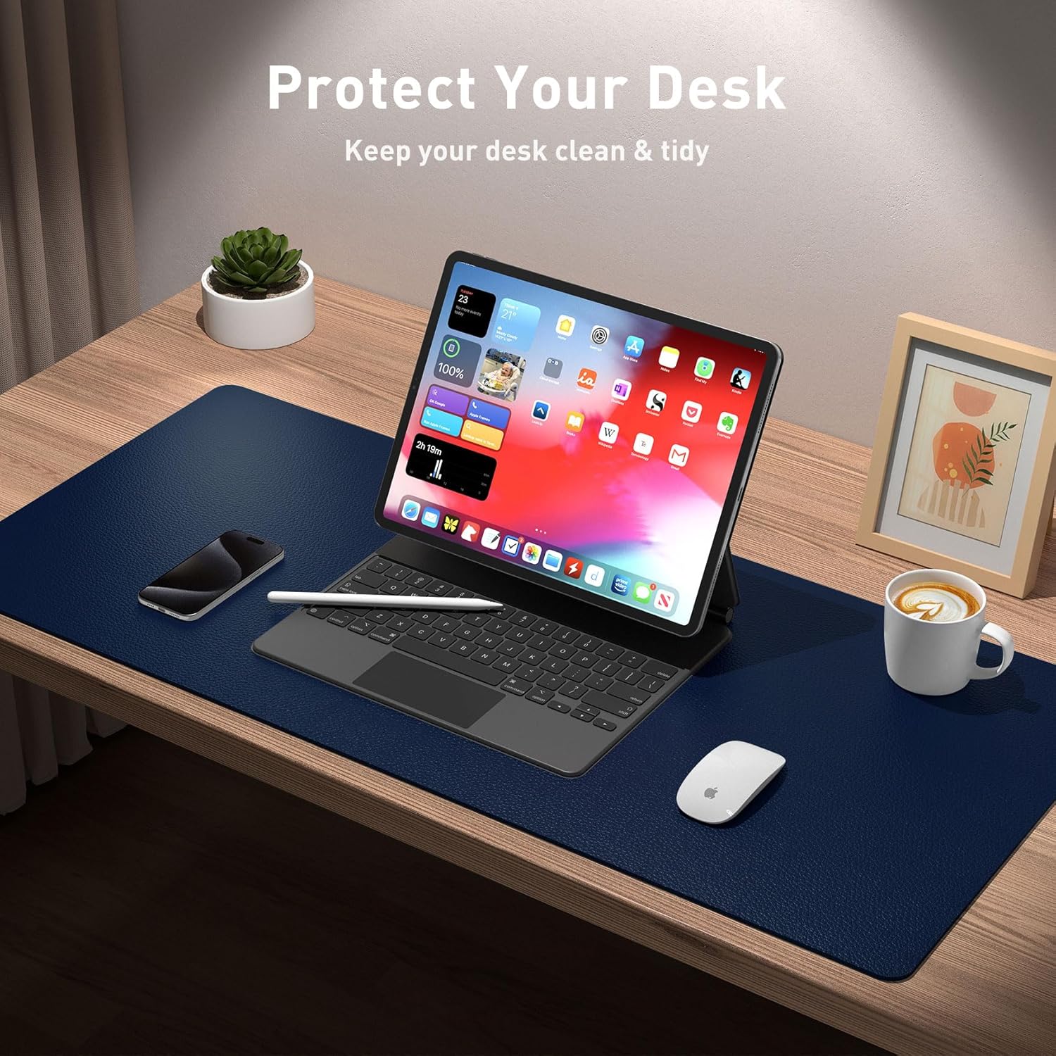 Desk Pad Protector, Office Des - مراجعة Desk Pad Leather Large وسعره