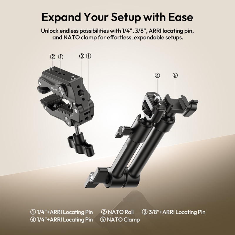 Ulanzi طقم ذراع سحري 10 بوصة H - مراجعة Monitor Arm Clamp وسعره