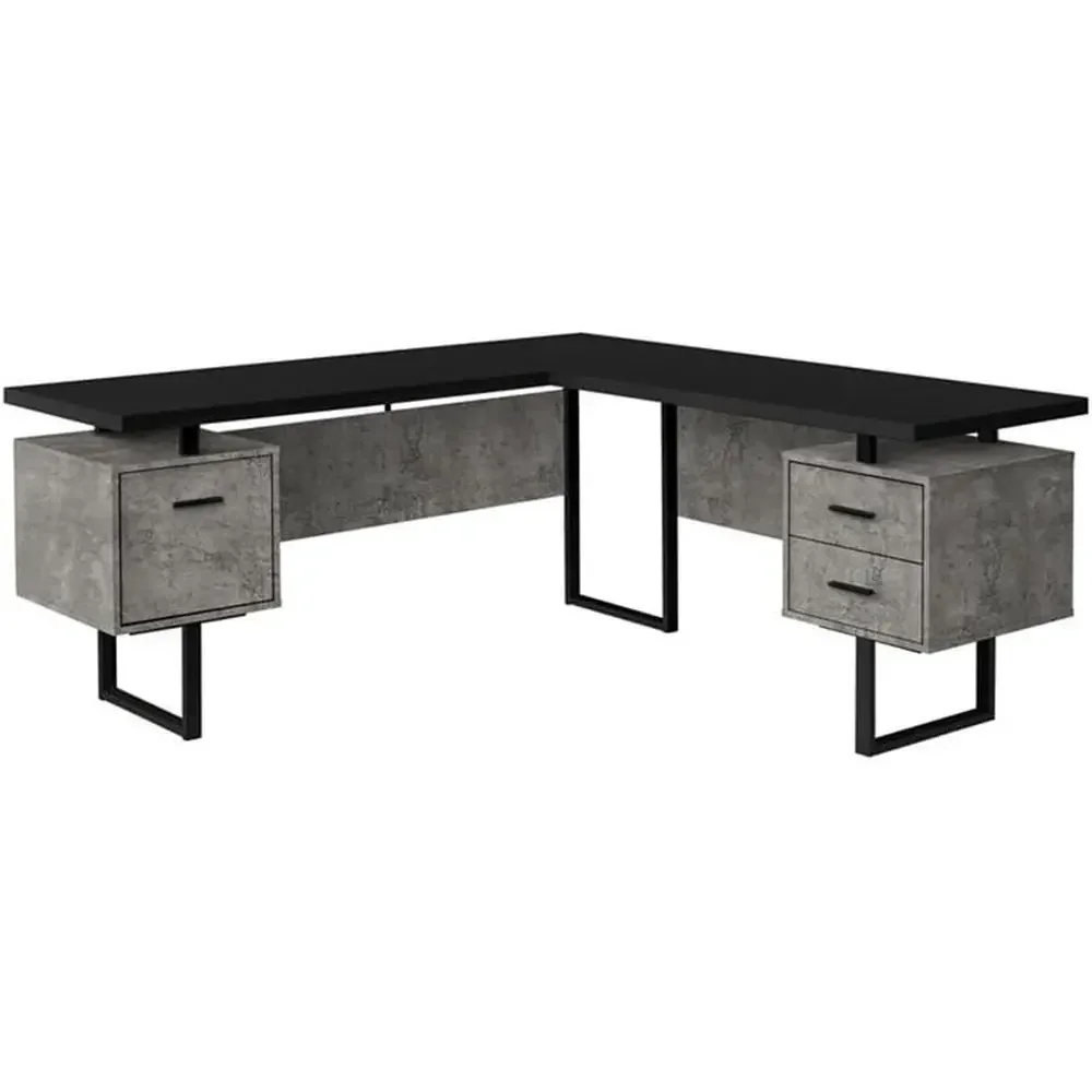 مكتب كمبيوتر على شكل حرف L مقا - مراجعة Desk Setup Black وسعره