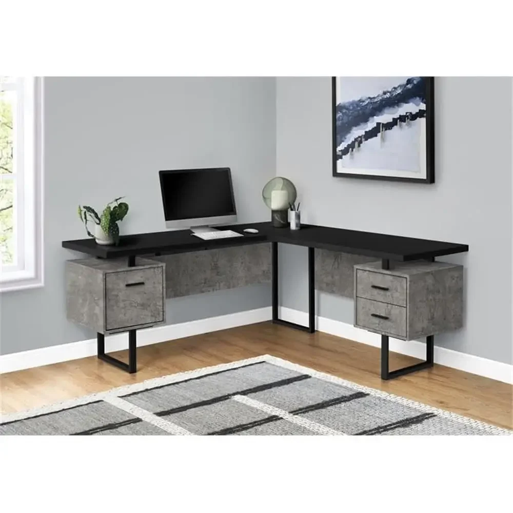 مكتب كمبيوتر على شكل حرف L مقا - مراجعة Desk Setup Black وسعره