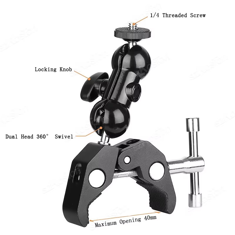 مشبك معدني فائق للكاميرا 360 د - مراجعة Monitor Arm Clamp وسعره