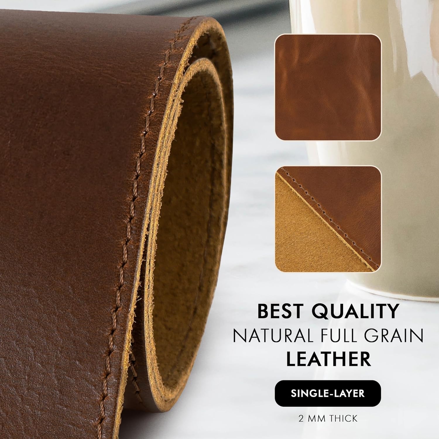 سجادة مكتب من الجلد الطبيعي، غ - مراجعة Desk Pad Leather Large وسعره