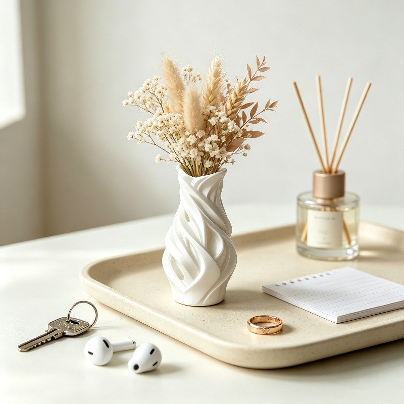 مزهرية متموجة ثلاثية الأبعاد م - مراجعة Desk Setup Minimalist وسعره