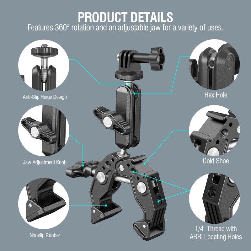 مشبك ألومنيوم عالمي فائق التحم - مراجعة Monitor Arm Clamp وسعره