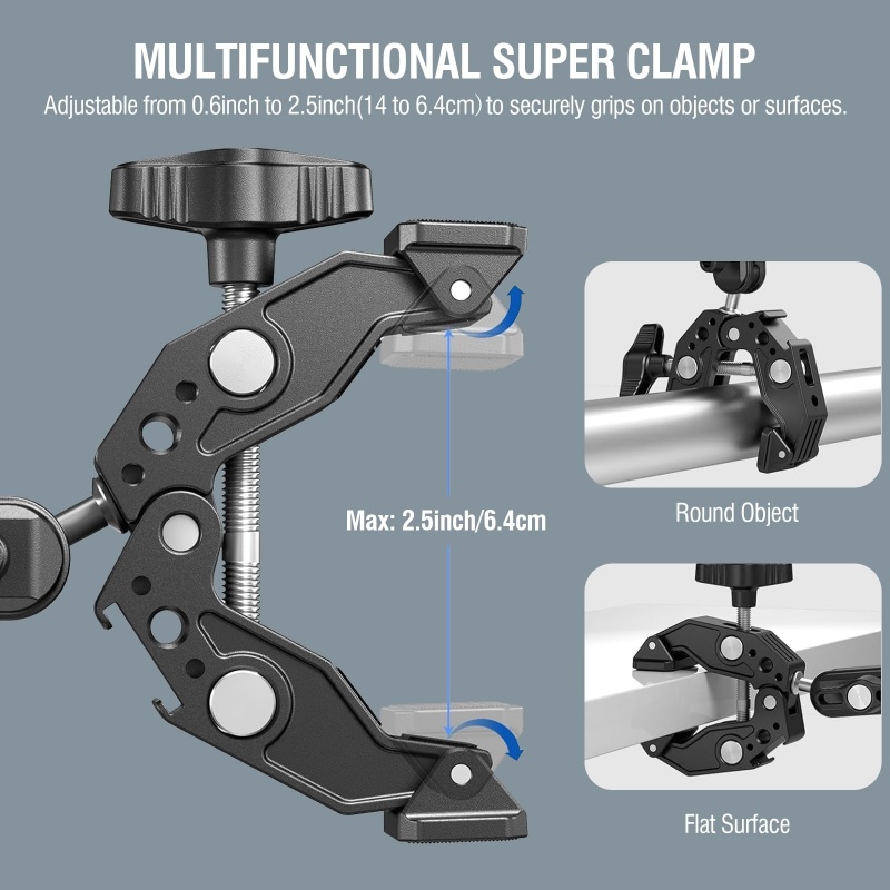 مشبك ألومنيوم عالمي فائق التحم - مراجعة Monitor Arm Clamp وسعره