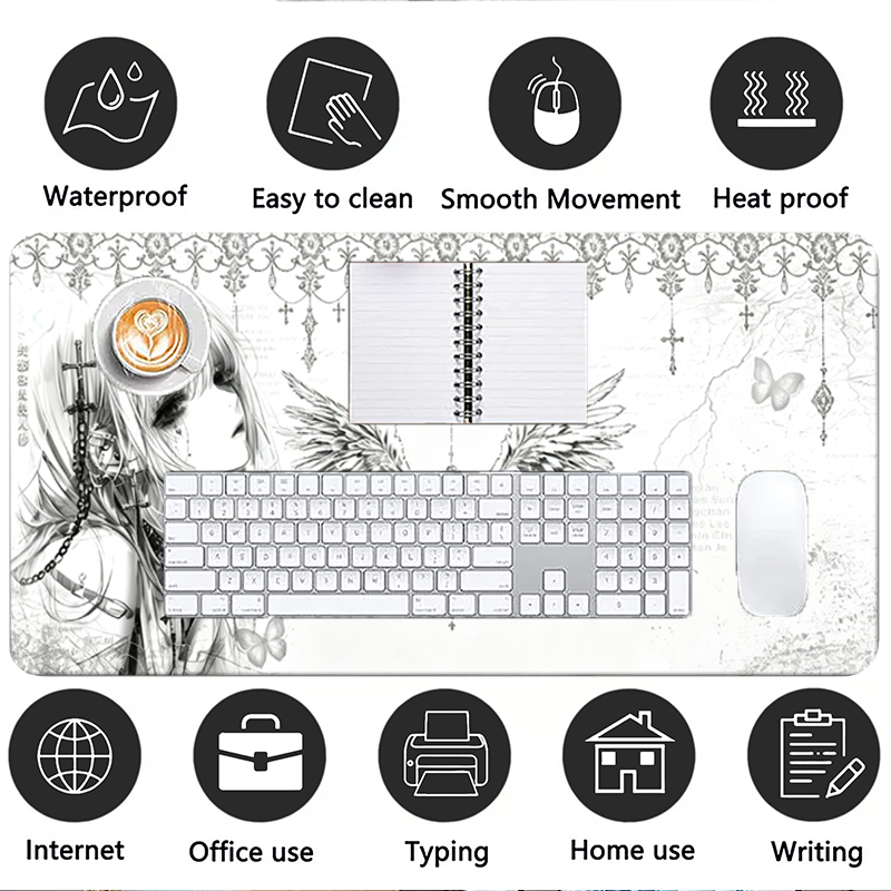 لوحة ماوس جلدية سوداء وبيضاء ب - مراجعة Desk Setup Black وسعره
