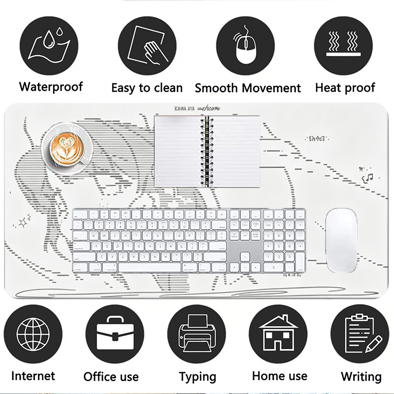 لوحة ماوس جلدية كبيرة بتصميم أ - مراجعة Desk Setup Rug وسعره